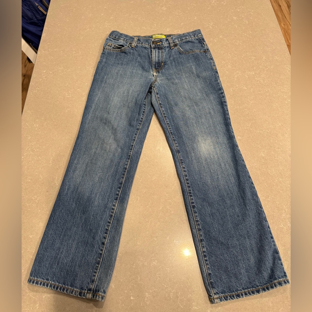 Old Navy Boys Blue Denim Jeans Straight Leg Size 12 husky.